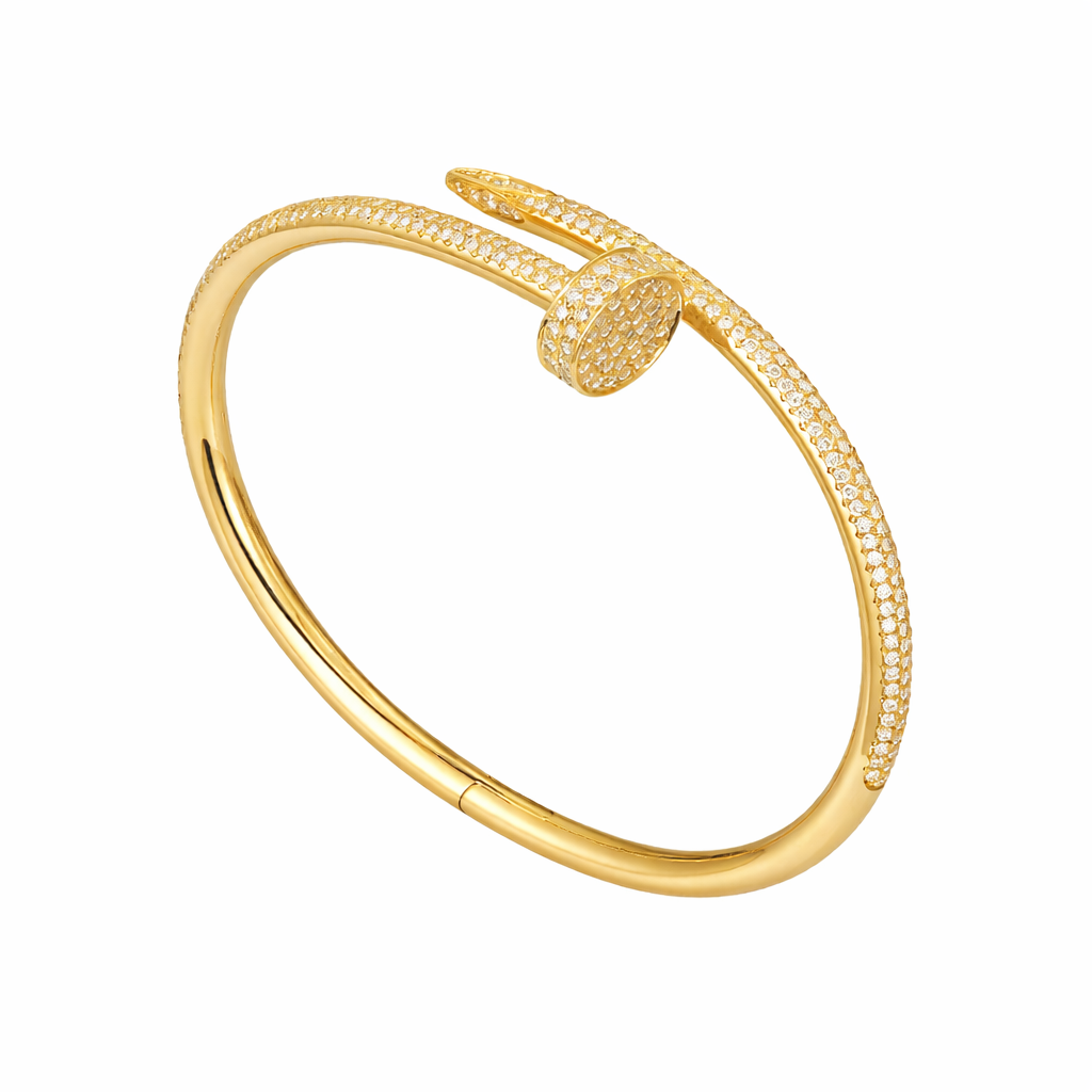 Diamond Nail Bangle Bracelet