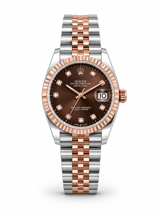 Luxury Two-Tone Jubilee Diamond Date Watch – Brown Dial