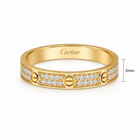 Crystal Screw Love Band Ring