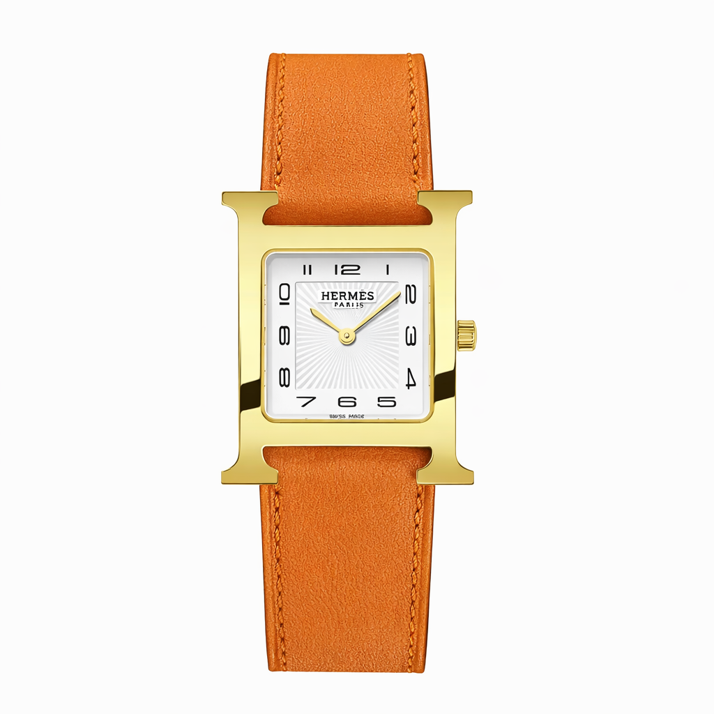 Luxury H-Shape Leather Watch – Elegant Square Dial Women’s Fashion Watch