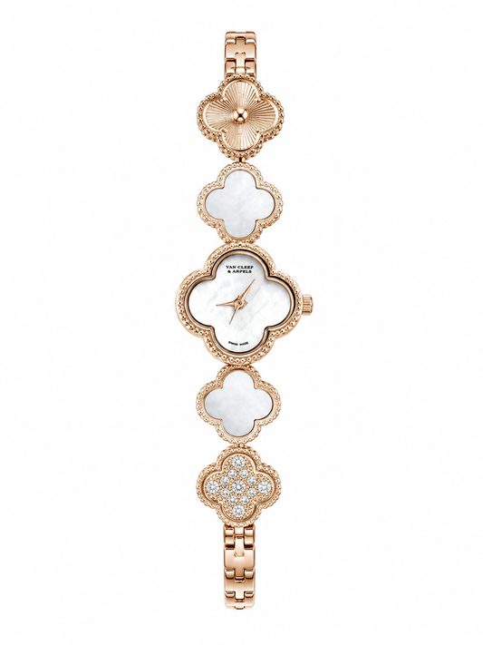 Van Cleef Gold Bracelet Watch – Mother-of-Pearl Dial