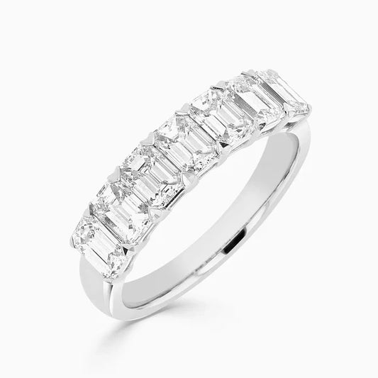 10 Stone Emerald Half Eternity Ring