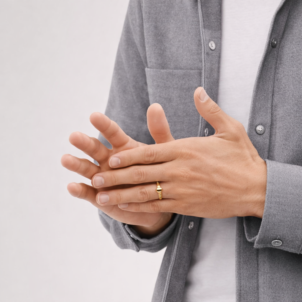 18K Thick Gold Plated Knot Ring – Minimalist Luxury Adjustable Ring