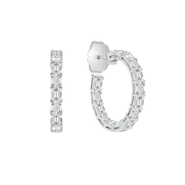 Emerald Cut Hoops