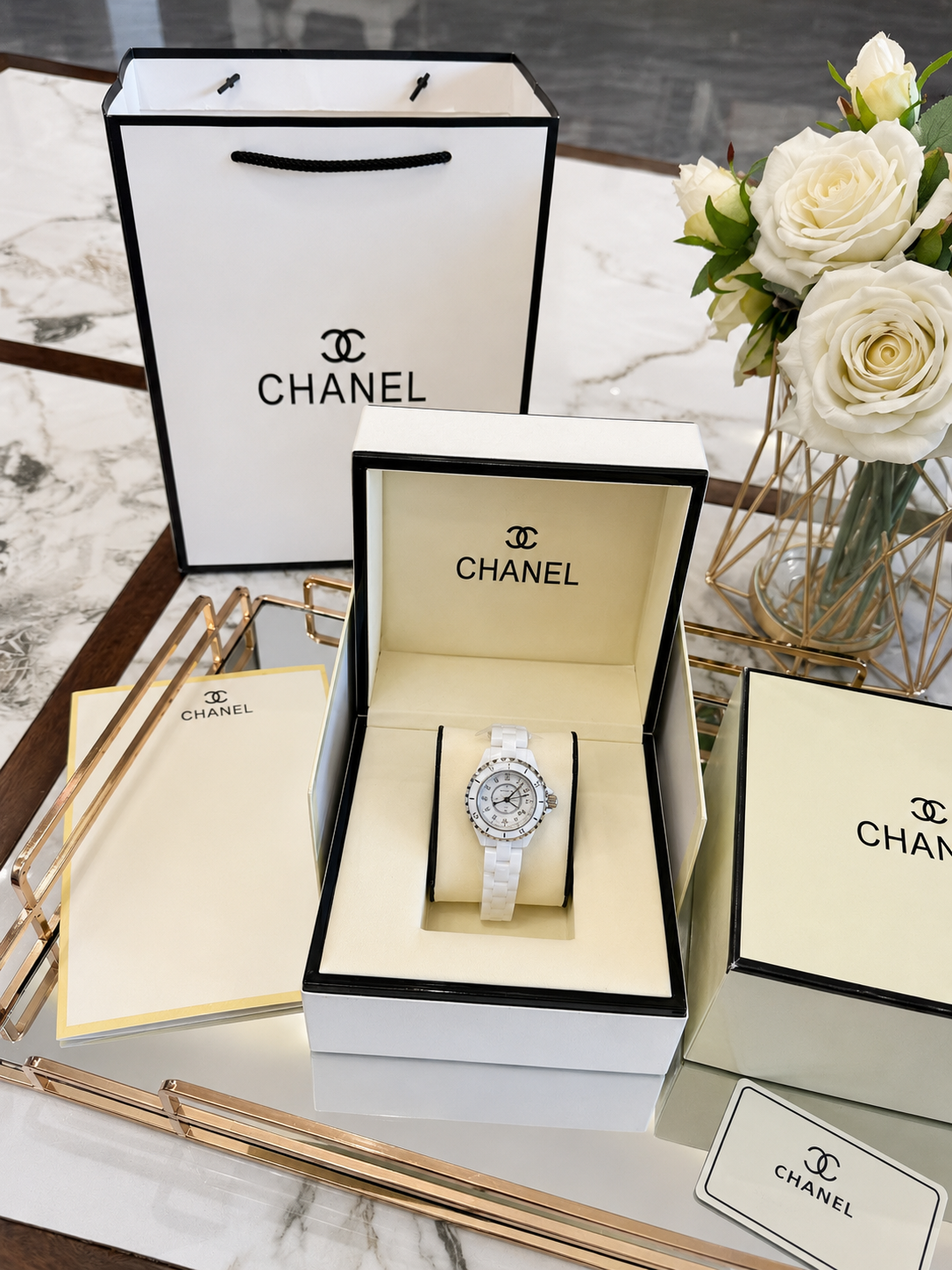 Aurora Blanc Ceramic Diamond Watch