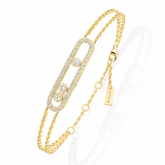 Luxury Diamond Link Bracelet – 18K Gold Plated | Elegant Minimal Chain Design