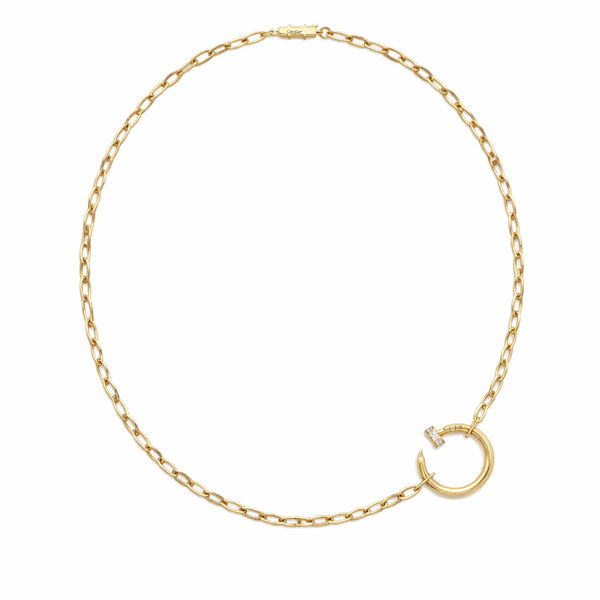 Diamond Nail Chain Necklace