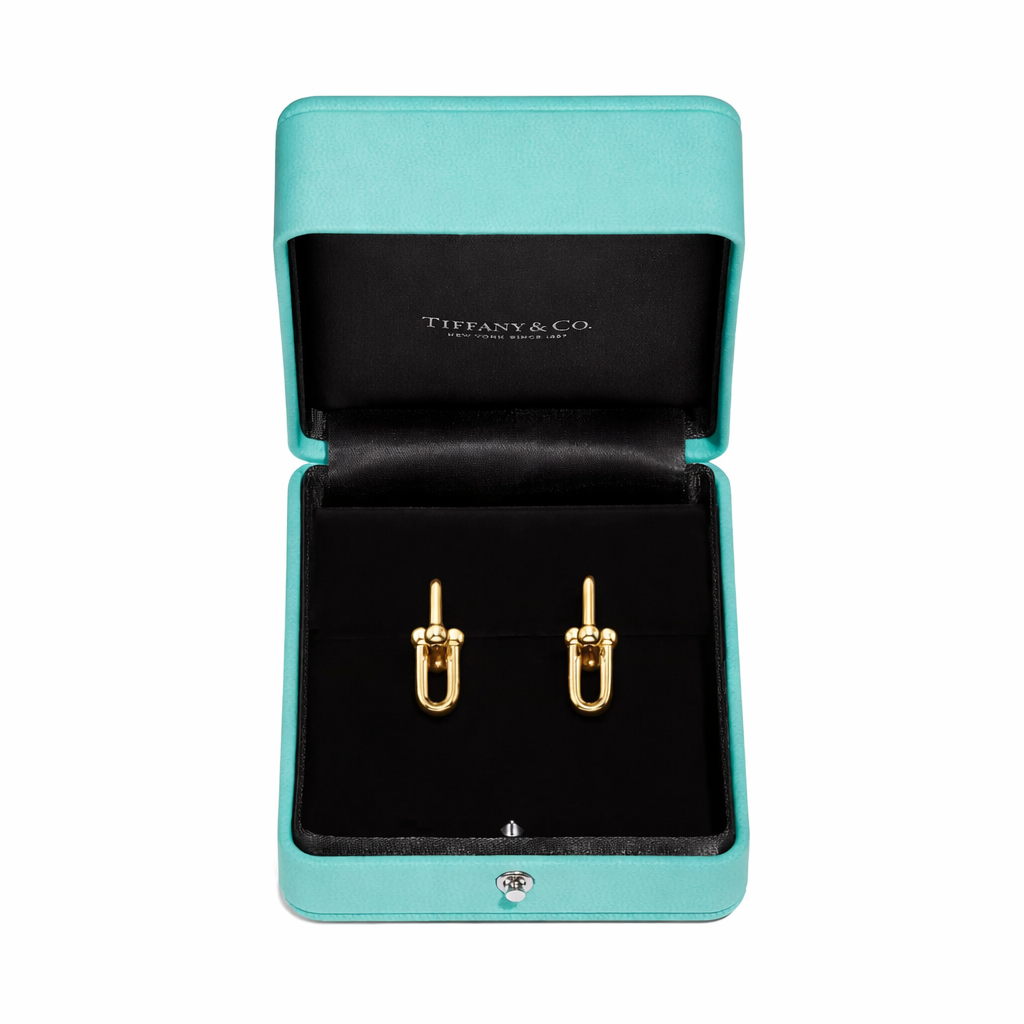 Modern Link Gold Drop Earrings