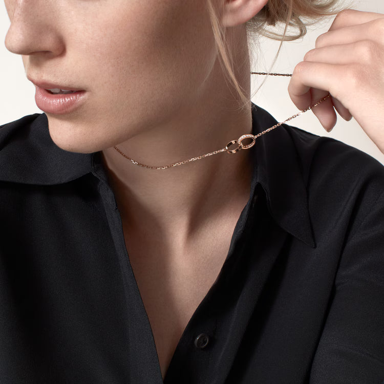 LOVE pendant, half-paved