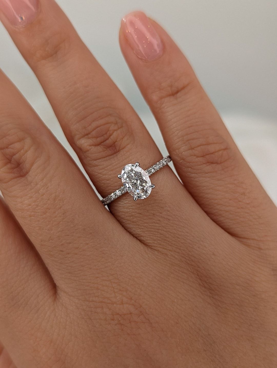 Oval Pave Engagement Ring