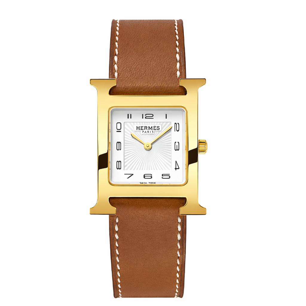 Luxury H-Shape Leather Watch – Elegant Square Dial Women’s Fashion Watch