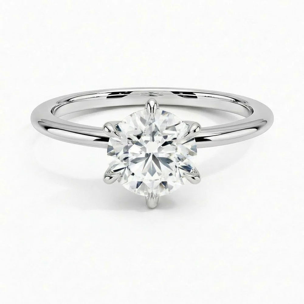 5ct solitaire round engagement ring