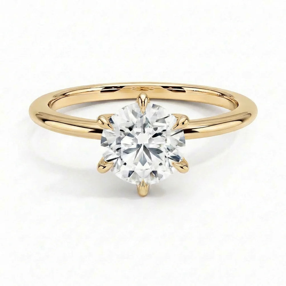 5ct solitaire round engagement ring