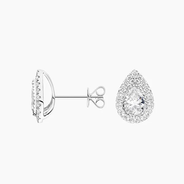 Pear Pave Stud Earrings