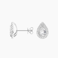 Pear Pave Stud Earrings