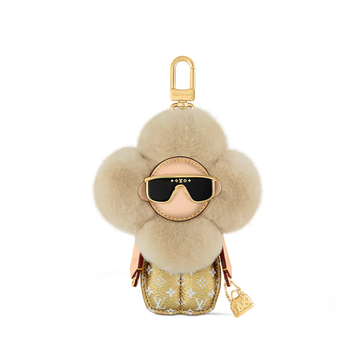 Luxury-Inspired Fashionista Plush Flower Bag Charm