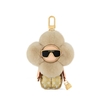 Luxury-Inspired Fashionista Plush Flower Bag Charm