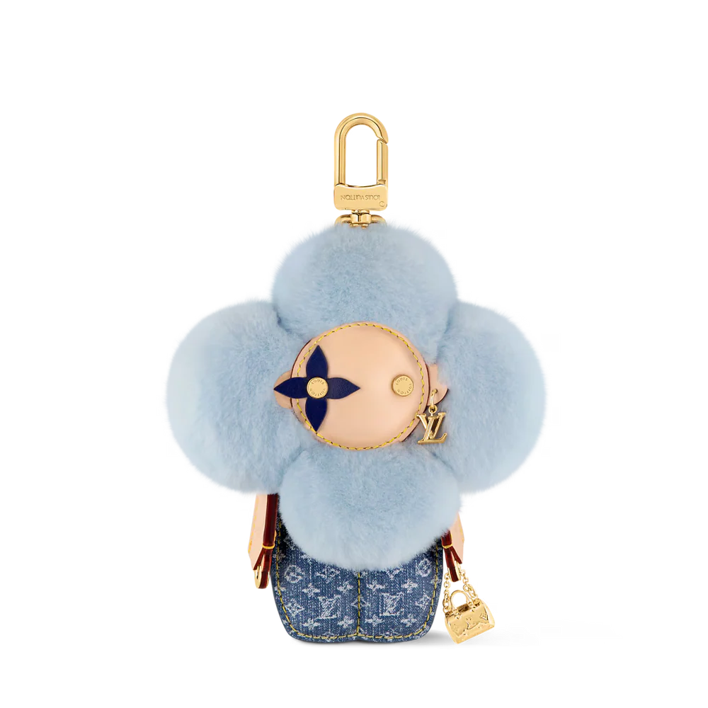 Luxury-Inspired Fashionista Plush Flower Bag Charm