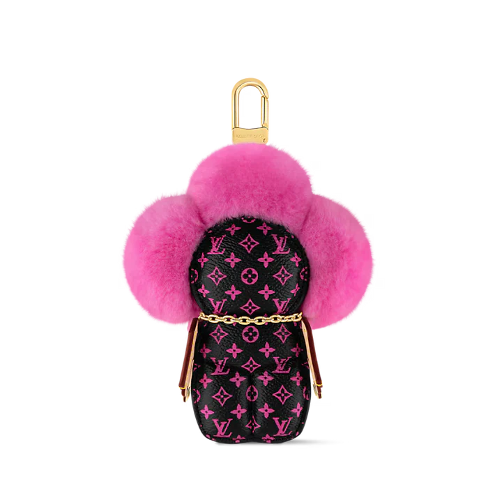 Luxury-Inspired Fashionista Plush Flower Bag Charm