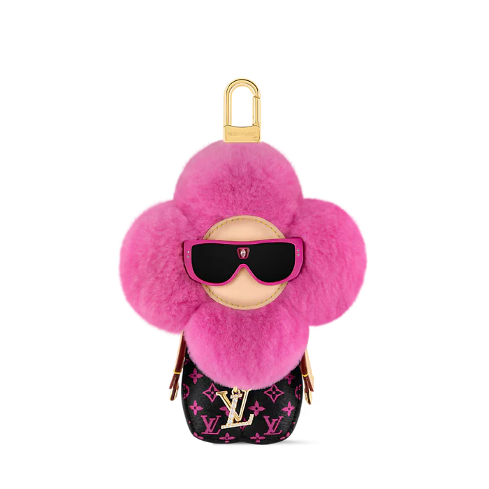 Luxury-Inspired Fashionista Plush Flower Bag Charm