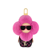 Luxury-Inspired Fashionista Plush Flower Bag Charm