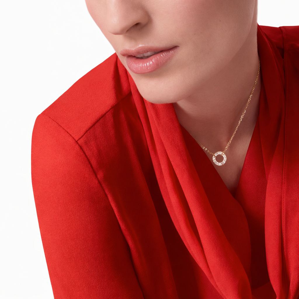 Classic Love Circle Pendant Necklace
