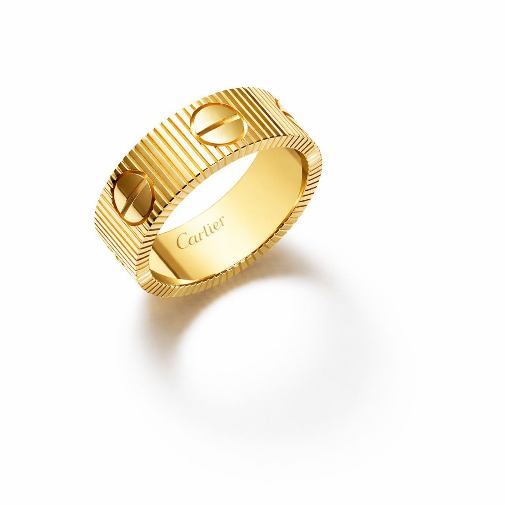 Textured Screw Love Band Ring