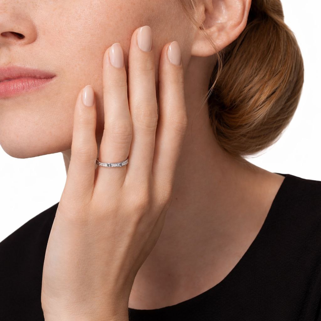 Crystal Screw Love Band Ring