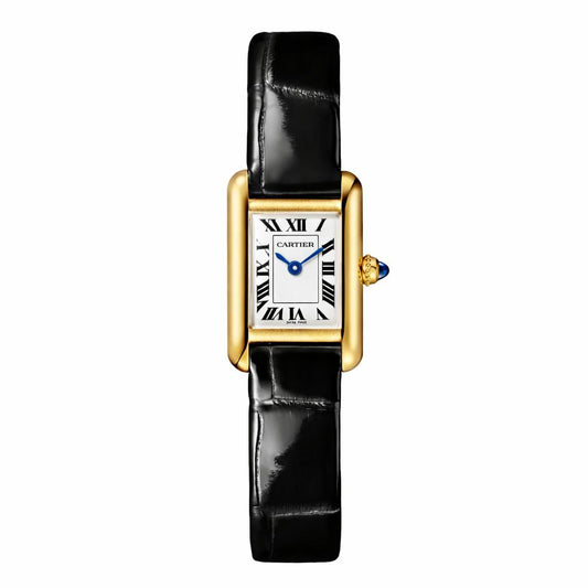 Tank Watch Leather Strap  – Gold & Black