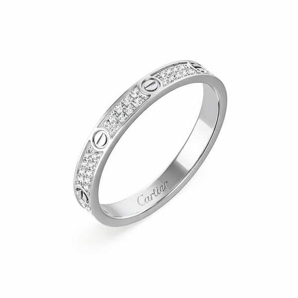 Crystal Screw Love Band Ring
