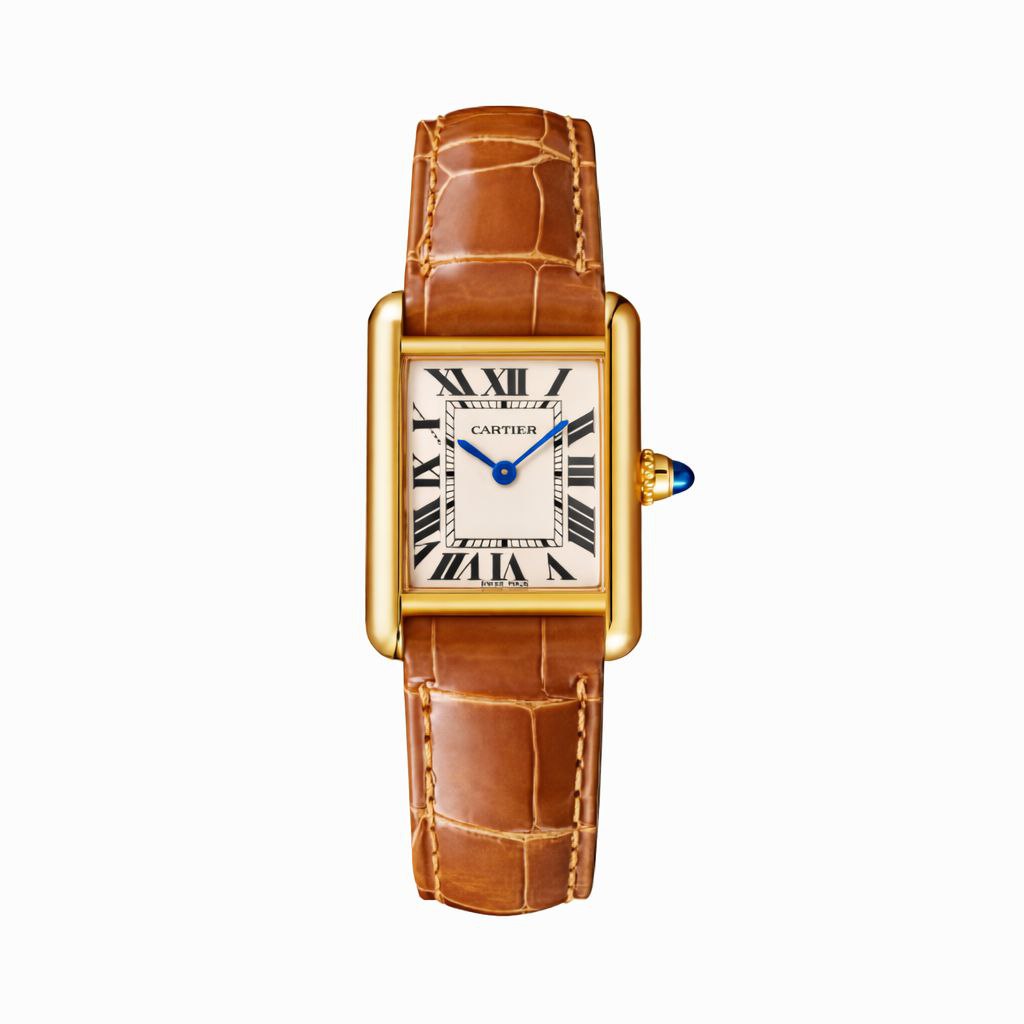 Classic Rectangular Leather Strap Watch