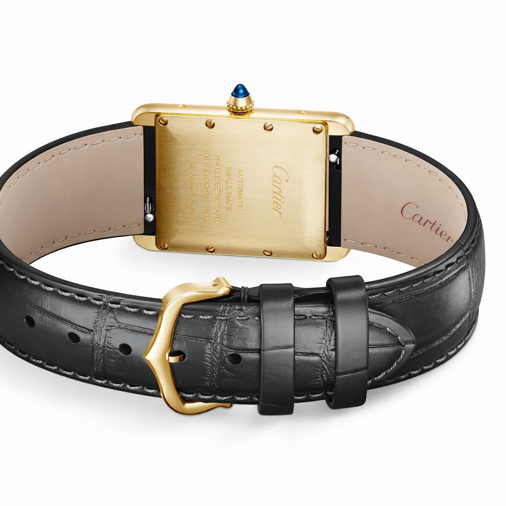 Tank Watch – Gold Case & Grey Leather