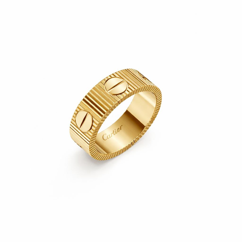 Textured Screw Love Band Ring