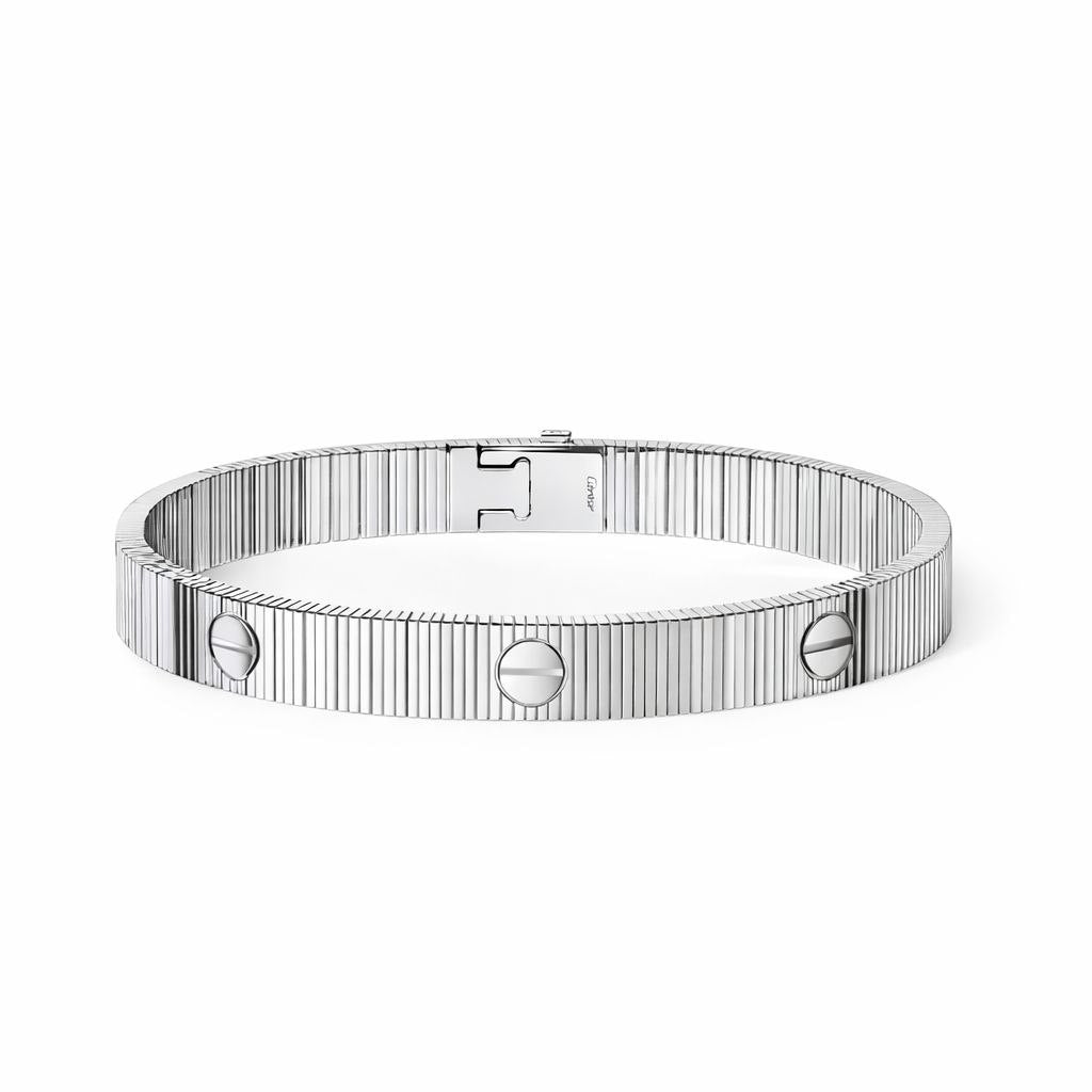 Textured Screw Luxury Bangle Bracelet