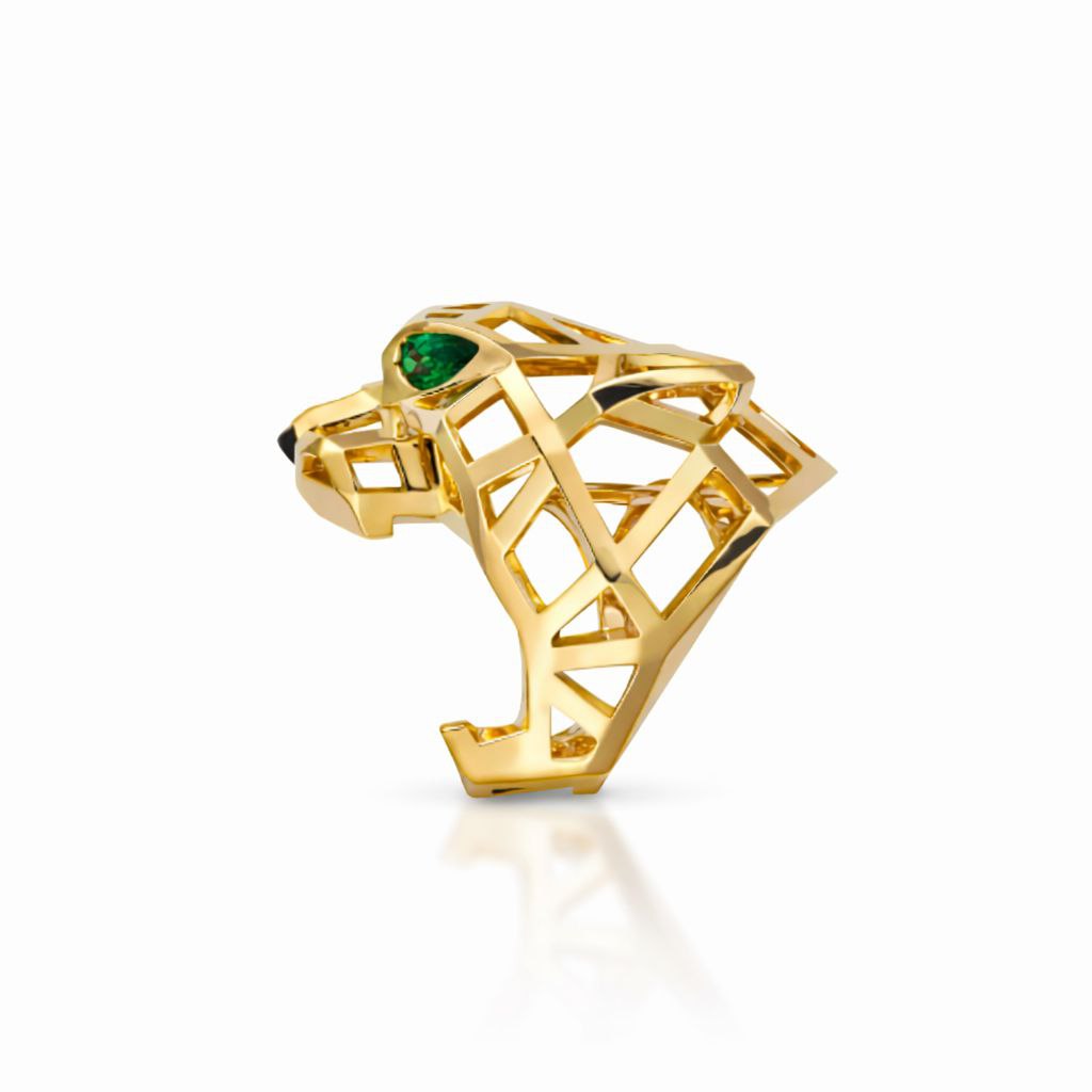 Panther Emerald Statement Ring