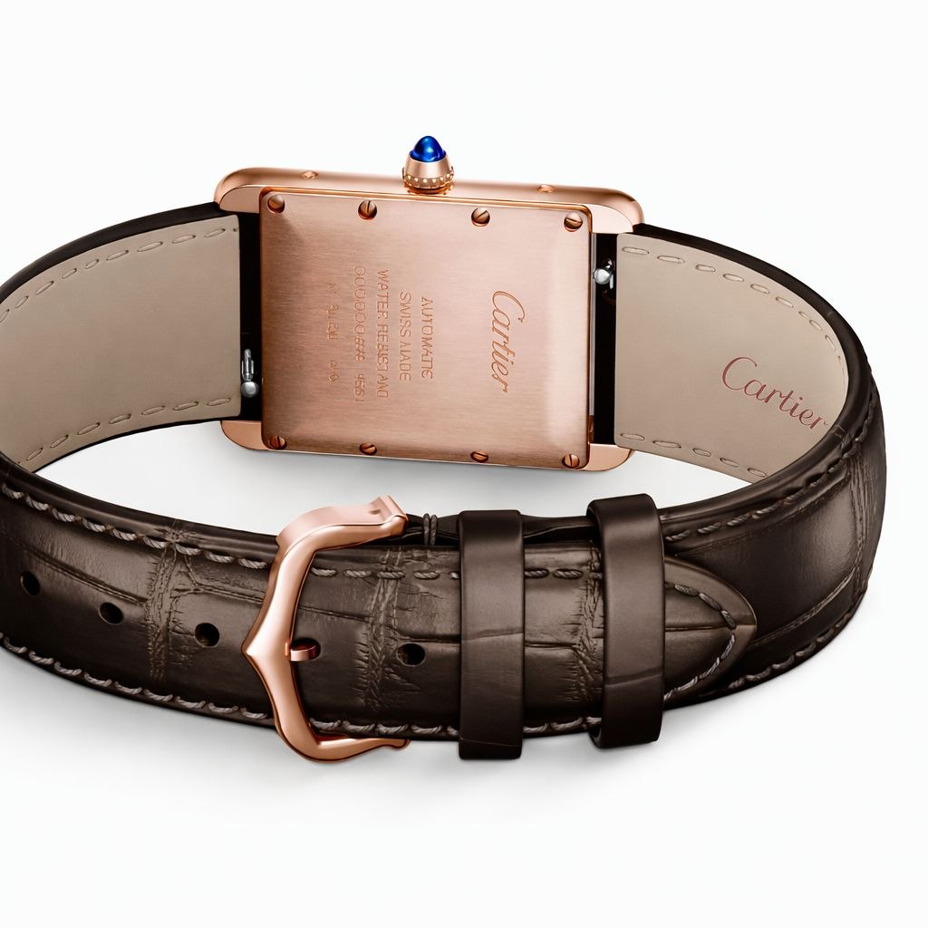 Tank Watch – Rose Gold & Brown Leather