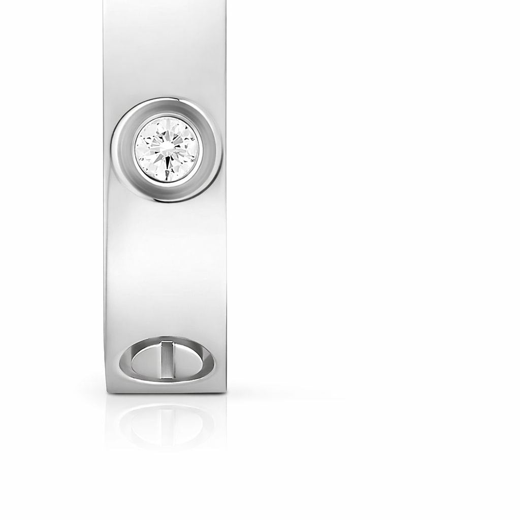 Crystal Love Screw Band Ring – 18K Gold Plated