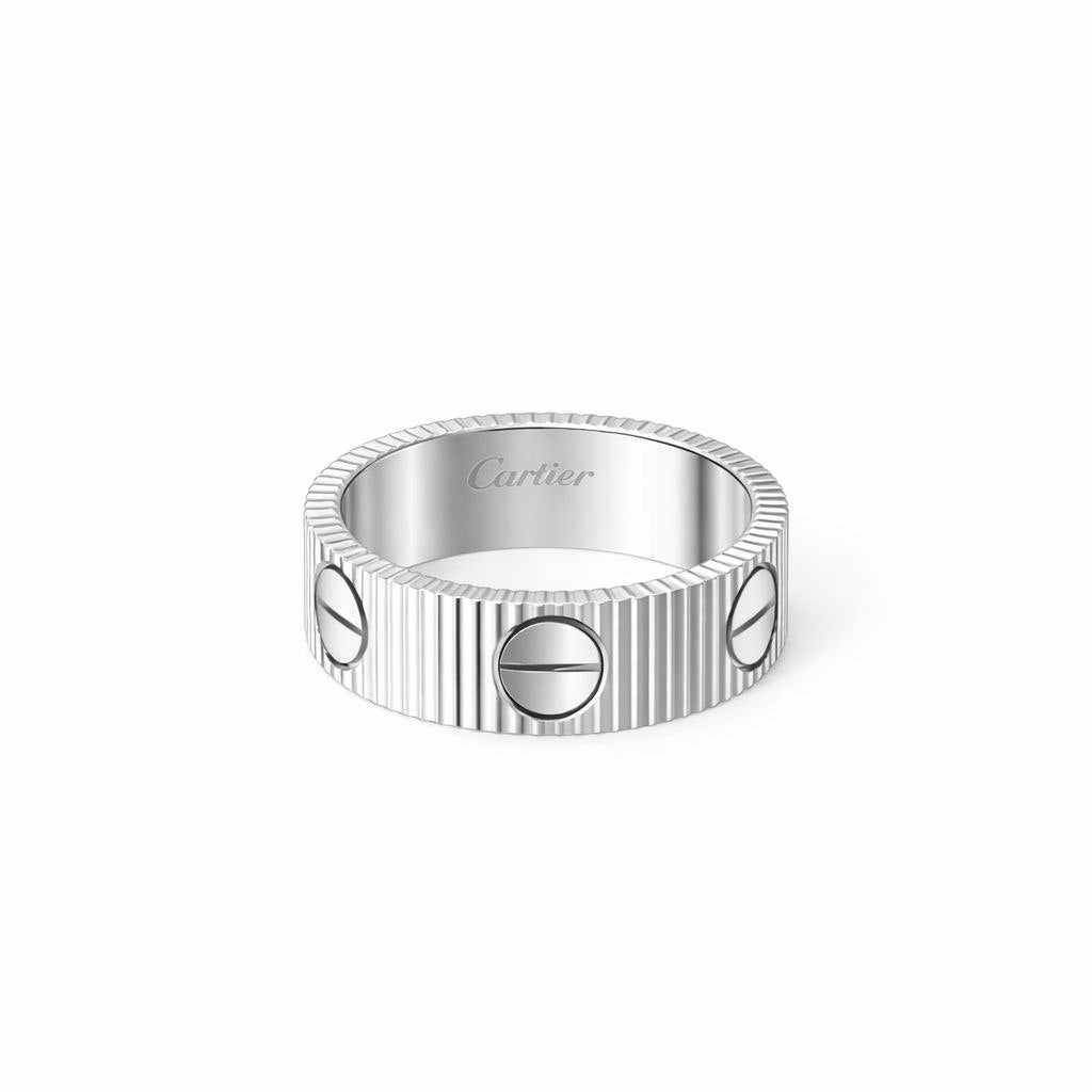 Textured Screw Love Band Ring