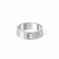 Textured Screw Love Band Ring