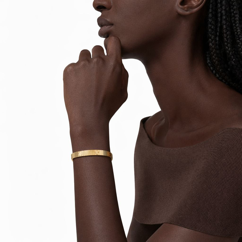 Textured Screw Luxury Bangle Bracelet