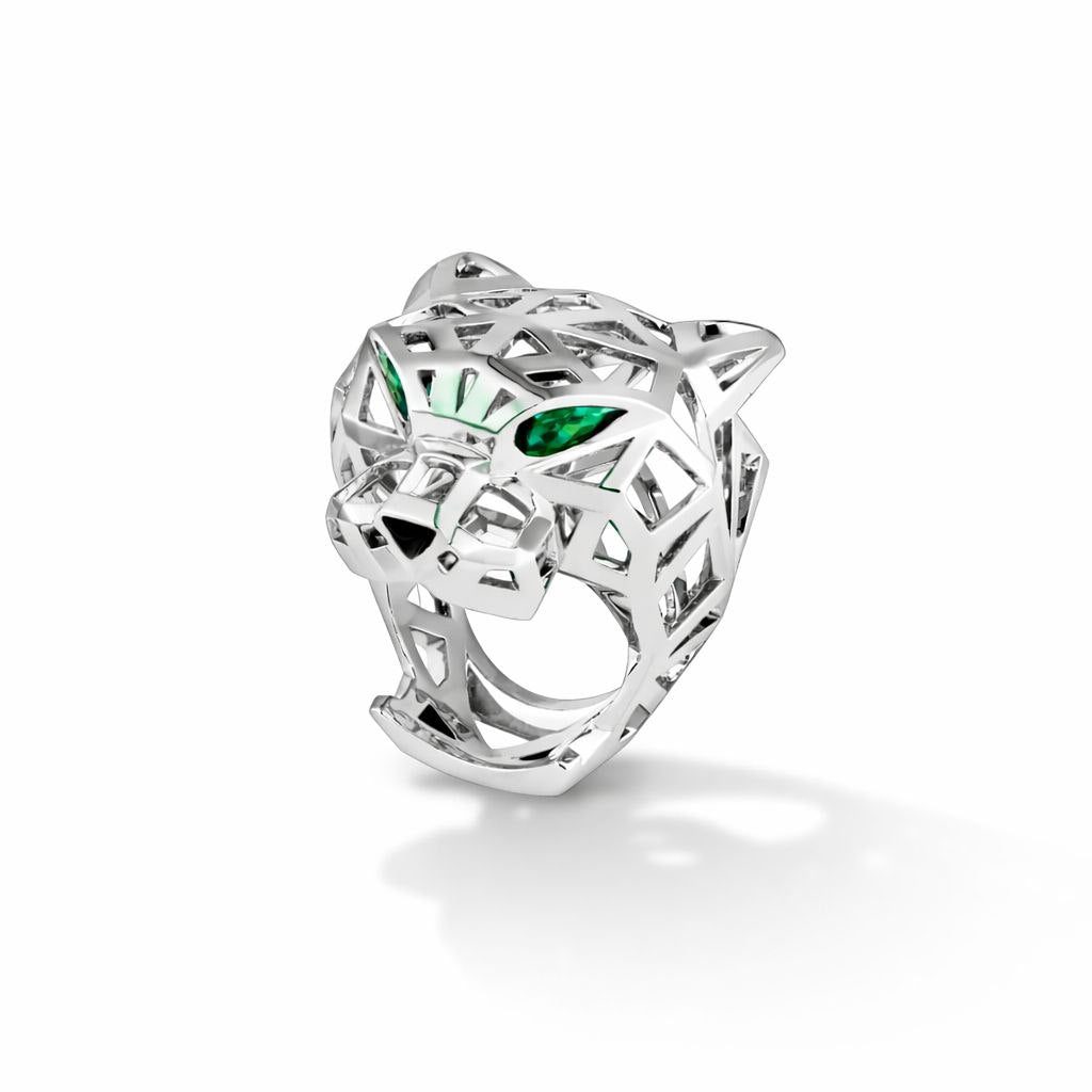 Panther Emerald Statement Ring