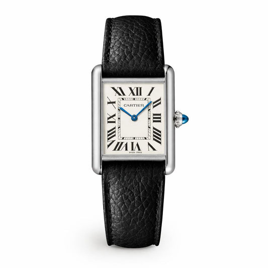 Tank Watch Leather Strap – Silver