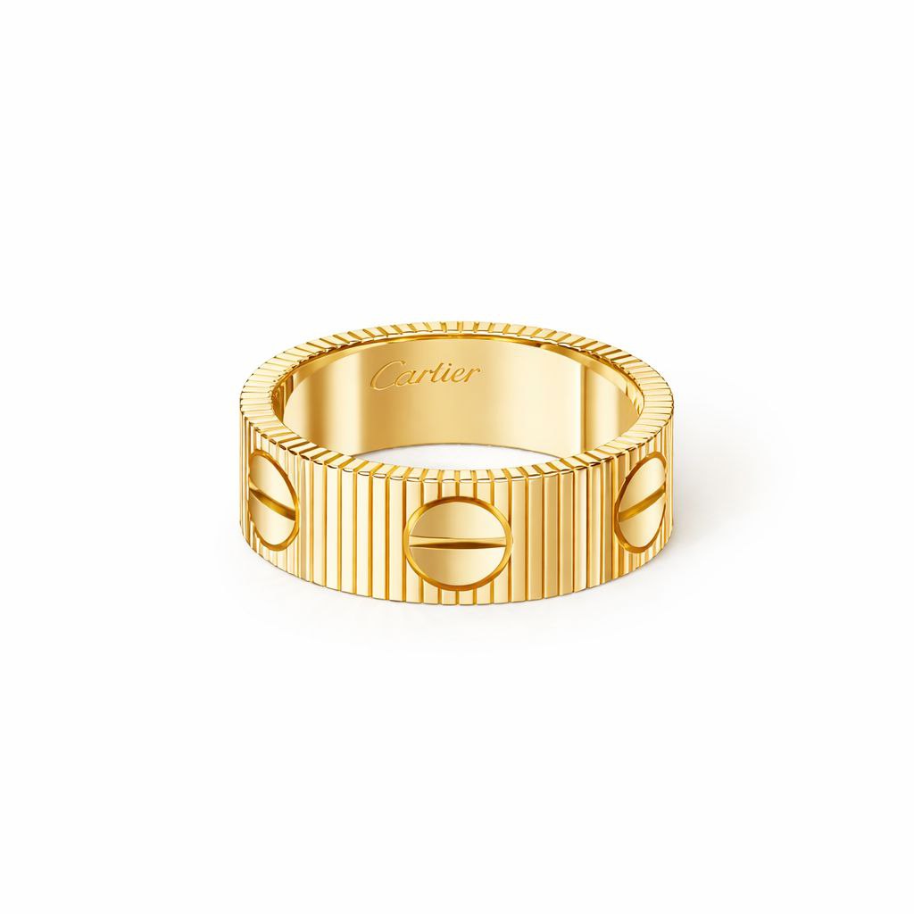 Textured Screw Love Band Ring