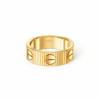 Textured Screw Love Band Ring