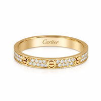 Crystal Screw Love Band Ring