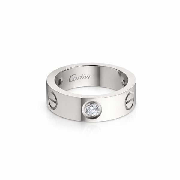 Crystal Love Screw Band Ring