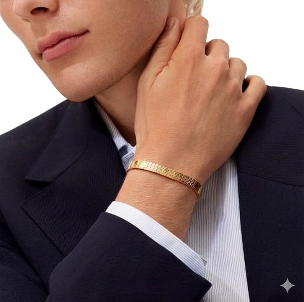 Textured Screw Luxury Bangle Bracelet