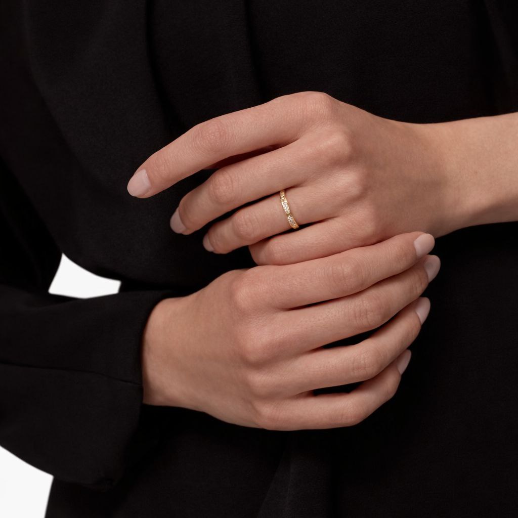 Crystal Screw Love Band Ring