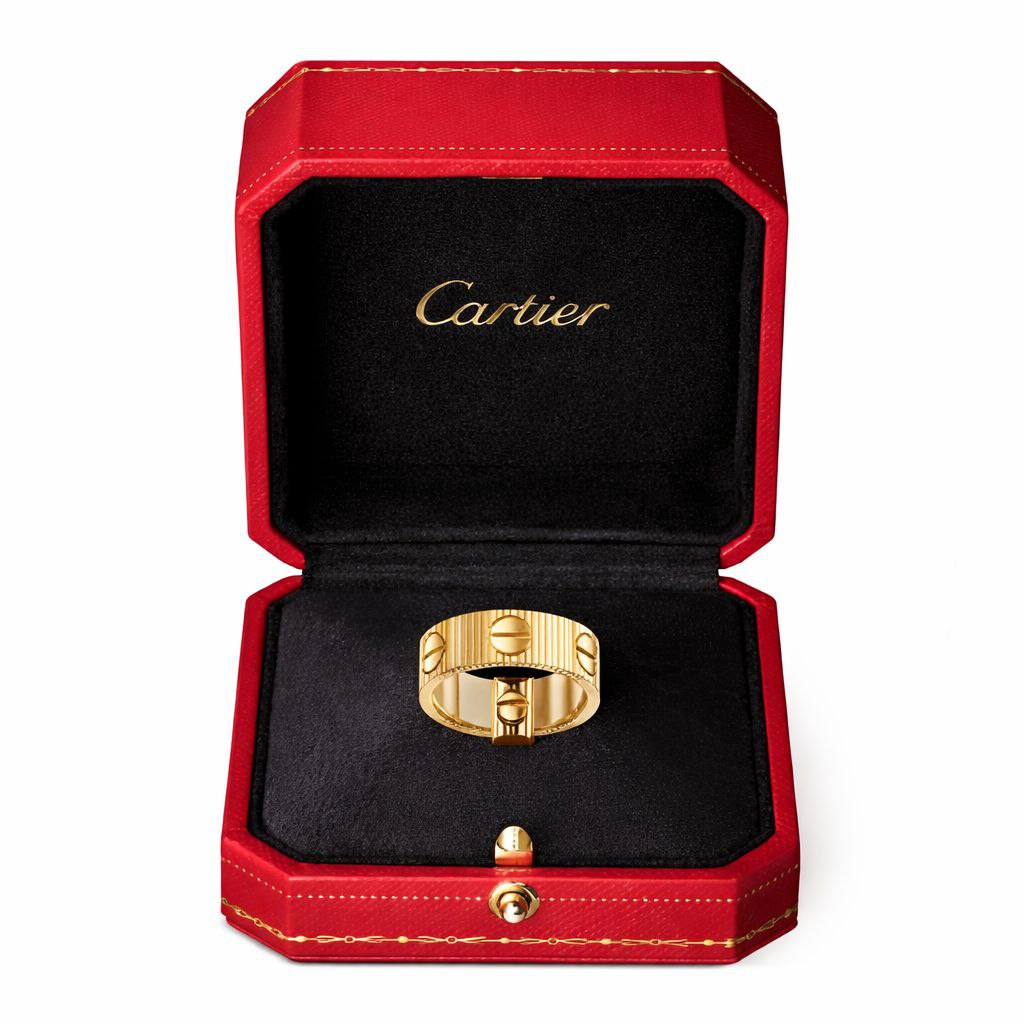 Textured Screw Love Band Ring