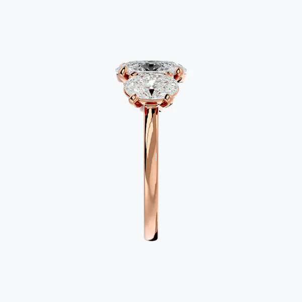 3 Stones Oval Cut Dress Ring